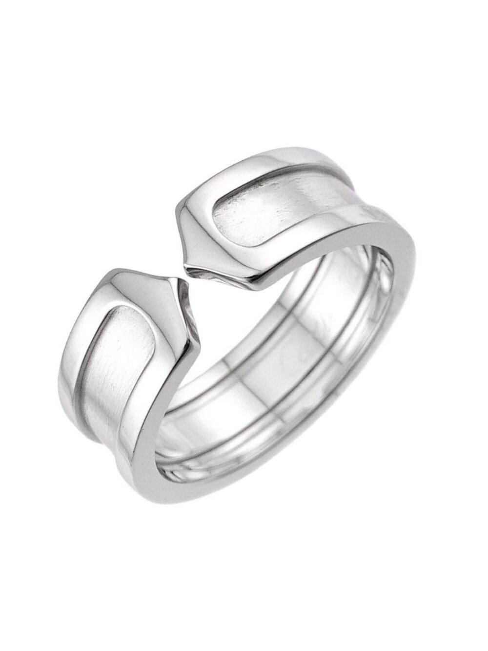 Cartier C2 Small SM 52 Ring 18k White Gold 750 2C